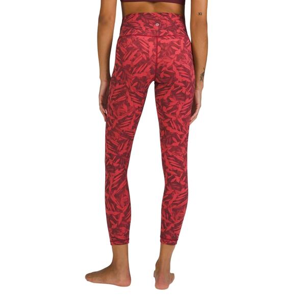 Lululemon Wunder Under High-Rise Tight 25" *Luxtreme Spray Leaf Red Size 2 NWT - Picture 1 of 12